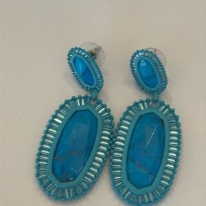 Kendra Scott Earrings.  Kaki.  Flawless turquoise blue